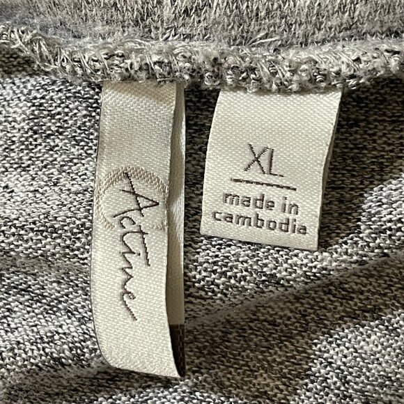 C Active Striped Color Block Cowl Neck Sweater Grey Black Maroon Size XL - Picture 4 of 6